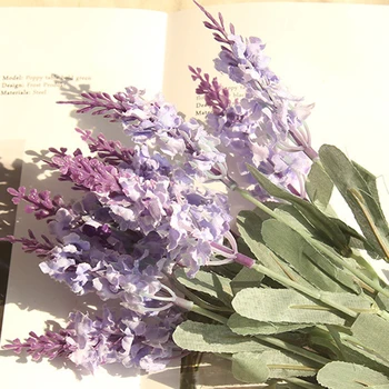 10 Head/Kimp Romantiline Provence ' i Kunstlik Lill Lilla Lavendel Kimp Rohelist Jätab Pulmad Kodu Poole Teenetemärgid