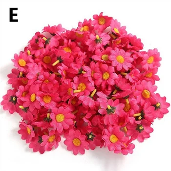 100pc/Kott Mini Flower Pea DIY Kunstlik Päevalille Home Decor Pärg Kaunistama Pulm Teenetemärgi