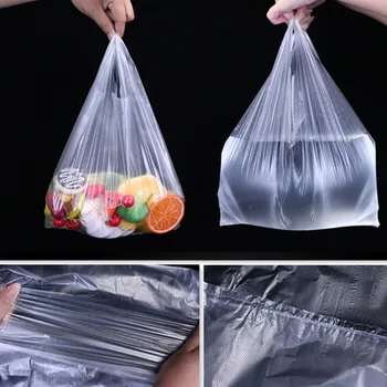 100tk Läbipaistvad Kilekotid ostukott Supermarket Kotid Käepide Plastikust Toiduainete Pakendid ostukott Toiduainete Pakendid