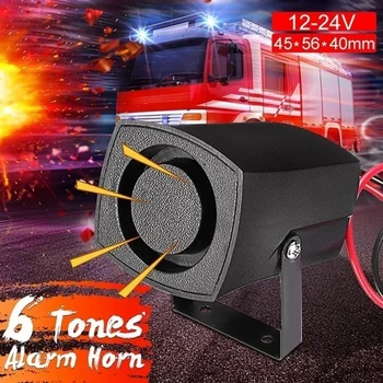 12-24V 6Tones Auto Politsei, Tulekahju Alarm Horn Ringi Alarm Süsteem Sireen Kõlar Hoiatus Valju Heli Alarm Kõlar