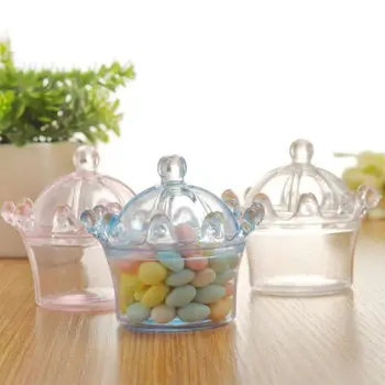 12 TK Candy Karbid, Plast-Mini Dome, mille Võra Kujundus Partei Teenetemärgi läbipaistvast Plastikust Crown Fillable Isiku Kasuks Kast Candie