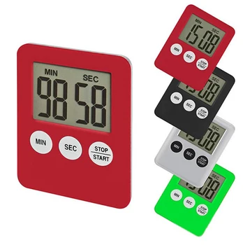 1tk 5 ColorsSuper Õhuke LCD Digitaalne Ekraan, Köök Taimer Square Toiduvalmistamis Count Up Taimer Alarm Magnet Kell Temporizador
