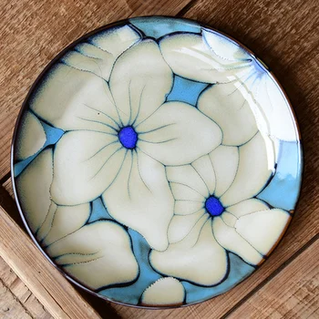 1tk Ahju glasuur käsitsi maalitud lilled keraamiline plaat lauanõud ruudu plaat praad, salat puu-kook sushi ladustamise dekoratiivne plaat
