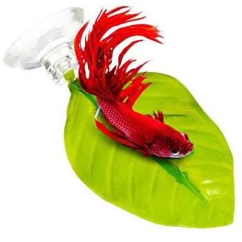 1TK Kunstlik Leht Kala Tank Aquarium Fish Ülejäänud Kudemis-Dekoratiivtaimede Betta Kala Mängida Lõõgastuda Peida Leaf Võrkkiik