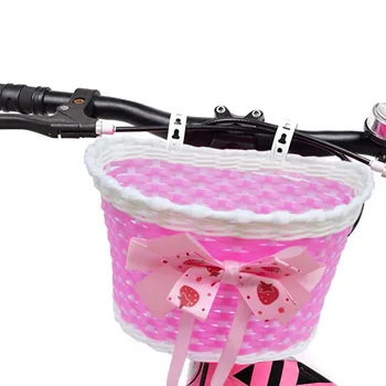 1tk Lapsed Poisid Tüdrukud Ees Bowknot Korvi Laste Jalgratas Shopping Stabilisaatorid Jalgrattasõit Rippuvad Jalgratta Esi-Taga Kott Säilitamine