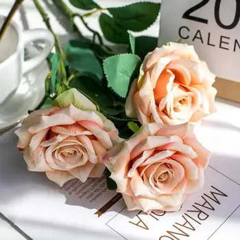 1tk Silk Kunstlik Roos Bouquet Lilled Kaunistamiseks Roosa-Sinine Punane Valge Kunstlik Võltsitud Roosi Õied Home Decor