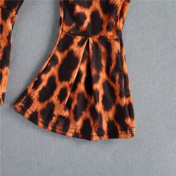 2-6Years Mood Tüdrukute Riided Komplekti Silma Dots Prindi Puhvis Varrukad Kootud T-särgid+Leopard Printida Põletatud Püksid Püksid Varustus