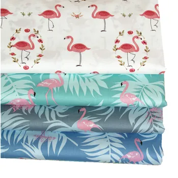 2018 Uus Flamingo Trükitud Puuvillasest Riidest 1-3Meters jaoks Segast Quilting Beebi Riiet Cribs Padjad Tekk Õmblemine Materjal