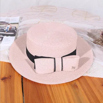 2020. aasta Uus Korter Ülalt Suur Vibu Suvel päikesesirm Mütsid Naistele Fashion M täht Straw Hat Elegantsed Daamid Lai Nokk Panama Beach Müts