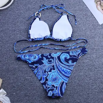 2020. aastaks uued sexy bikini päitsed prindi push up ujumistrikoo 2 tükis ujumisriided maillot de bain Beachwear suvel naisi