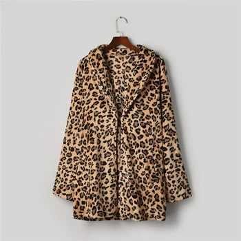 2020 Paksenema Leopardi Jakk Naiste Keskel Pikk Faux Fur Coat Naiste Slim Vabaaja Luipaard Karusnahast Jakid Harajuku шуба женская A50