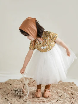 2021 Suvel Uued Laste Riided Katki Lill Elegantne Liblikas Nuppu Kaunistus Graatsiline Net Lõng Tüdrukud Kleit