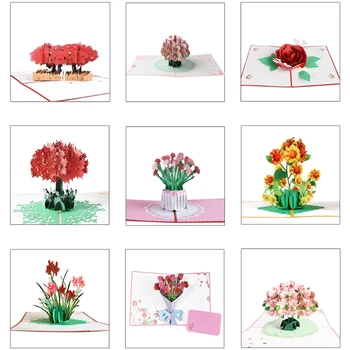 2021 Uus 3D Pop-Up Lille Õie õnnitluskaart Sünnipäeva Emad isadepäev Lõpetamist Pulma-Aastapäeva