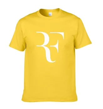 2021Creative disain RF roger federer logo t-särk värviga puuvillane T-Särk Meeste Uus Saabumist Stiilis Lühikesed Varrukad Meeste t-särk