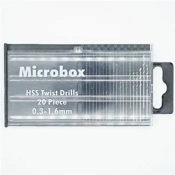 20pcs/set 0.3 mm-1.6 mm Mini trelli kiirlõiketerasest Twist Drill Bit Set Micro HSS drill bit komplekt Juhul