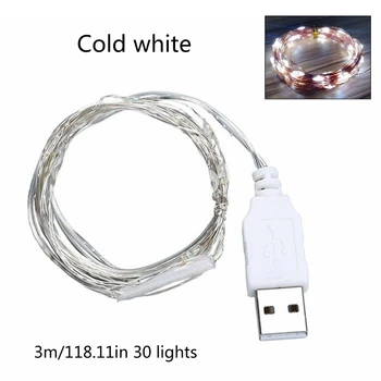 30 LED USB String Tuled Silver Traat Vanik Veekindel Haldjas Laterna Jõulud Dropshipping