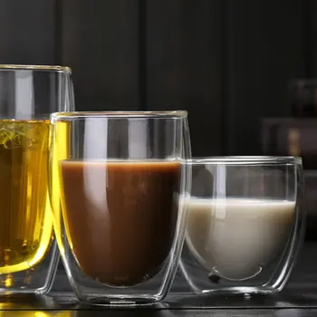 350ML kuumuskindel Kahekordse Seina Klaasi Tee Tassi Kohvi Tassi Kruusid Läbipaistva Isolatsiooniga Õlle Klaasid, Tassid Õlle Kruus Tass Drinkware