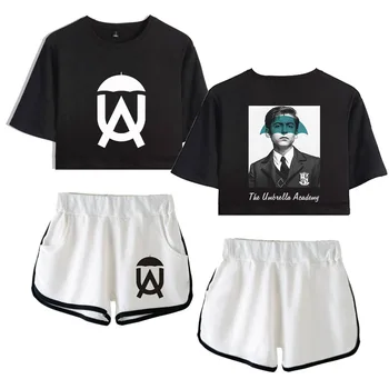 3D Hip-Hop Katuse Akadeemia 2-osaline trükitud T-särk streetwear top + püksid tüdrukute seksikas spordirõivad, hingav ülikond