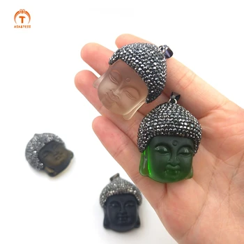 3tk Multi Tinct Kivi Buddha Pea Amulett Ripatsid Crystal Sillutada Rhinestone Ripatsid, Helmed Klaasist Ehted Järeldused Kaelakee
