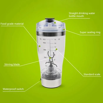 450Ml Elektrilised Valgu Shaker Usb-Shaker Pudelit Piima Kohvi Blender Vee Pudel Liikumise Segage Tornaado Nutikas Segisti