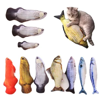 4tk -, Plüüš-Creative 3D Karpkala Kala Kuju Kassi Mänguasi Armas Simulatsiooni Kala Mängib Mänguasi Lemmikloomade Kingitused Catnip Kala Täistopitud Nukk Padi