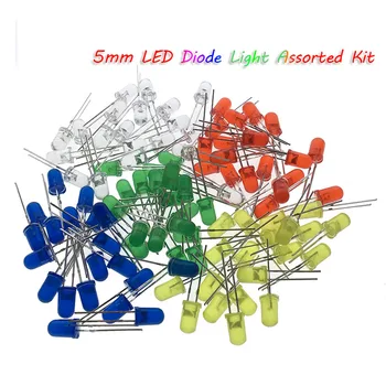 5mm LED-Dioodi Valgus Assortii DIY LED Seatud Valge Kollane Punane Roheline Sinine Elektroonilise EÜ7