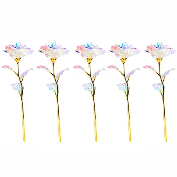 5PC Värvikas Helendav Tõusis DIY Pulmapidu Kodu Kingitus Kunstlik LED Light Flower Unikaalne Kingitused Tüdrukute tehislilled