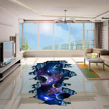 60*90CM 3D universum star sky kolmemõõtmeline maali elutuba, magamistuba dekoratiivset maali seina kleebised