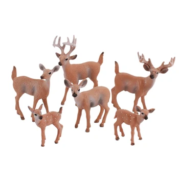 6tk Simulatsiooni Metsloomade Mudel Whitetail Hirved Laekuva Figuriin Tegevus Arvandmed Lapsed Mänguasjad Home Decor