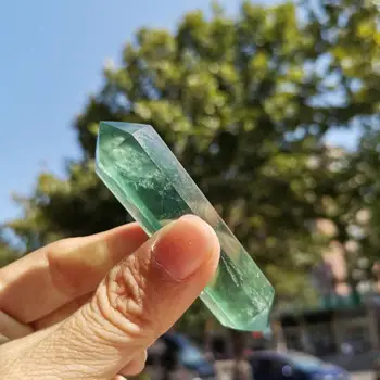 70-80mm Looduslik Roheline Fluoriidimaardlat Topelt Lõpetada Punktis Kivi crystal punktid
