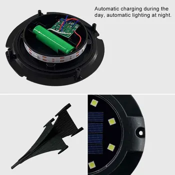 8-LED-Roostevabast Terasest Päikese Maa Maetud Kerge Väljas Aias Muru Hoovis Lamp on kavandatud auto-kohta dusk to dawn sensor system,