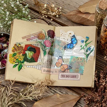 8 Mudelid 30 Lehed Taimede Saladusi Seeria Retro Lill Scrapbooking Käsi Konto DIY Materjali Dekoratiivsed Kleebised Pack