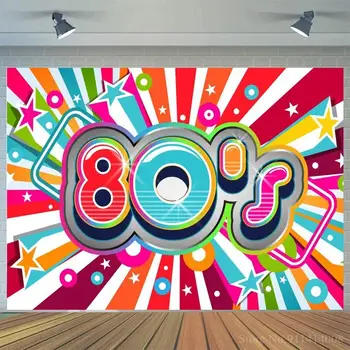 80s Täiskasvanud Sünnipäeva Fotograafia Taustaks Disco Light Stseeni Pool Fotostuudio Taust Decor Banner Prop