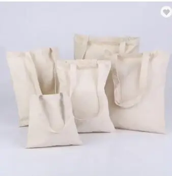 8oz Custom Logo Promotional Tote Shopping Canvas Organic Cotton Bags