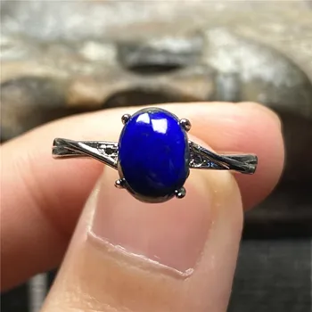 8x6mm Loomulik Kuninglik Sinine Lapis Ringi Naine Aastapäeva Armastus Kingitus Helmed Lazuli Crystal Gemstone Reguleeritav Rõngas Ehted AAAAA