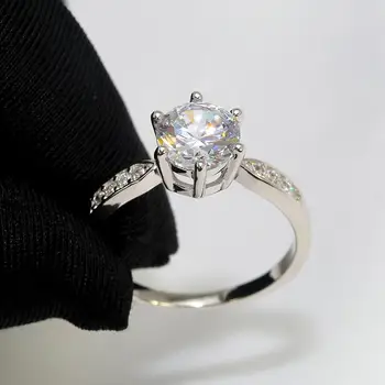 925 Sterling Hõbe, Teemant Sõrmus Naine Luksus Tsirkoon Kuus-Küünis Ringi Ettepaneku Pulmad Suur Teemant Mikro-Inkrusteeritud