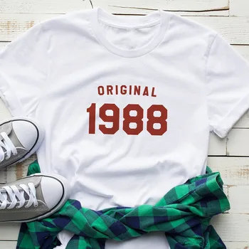ALGNE 1988 Kirja Prindi Tshirt Femme Suvel Harajuku Mood Tops Vabaaja Lühikesed Varrukad Tee Särk Streetwear Naiste Riided 2020