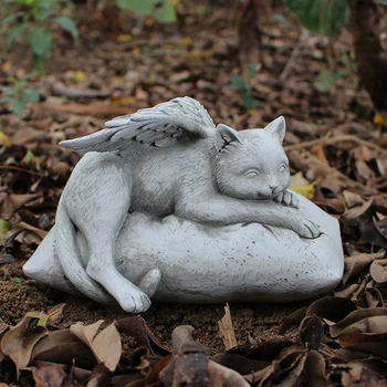 Angel Pet Memorial Kuju Kass Figuriin Vaik Kodust Väljas Garden Ornament
