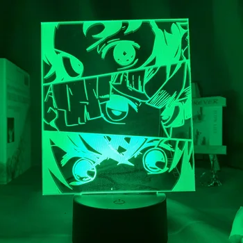 Anime Demon Slayer Nägu Liimida Akrüül Led Night Light Lapsed Laps Magamistuba Decor Lahe Nightlight Kimetsu No Yaiba Lamp Kingitus