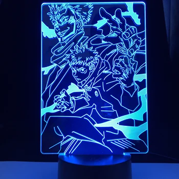 Anime Jujutsu Kaisen Ryomen Sukuna Led Night Light Lamp Magamistuba Decor Sünnipäeva Kingitus Yuji Itadori Kerge Jujutsu Kaisen Vidin
