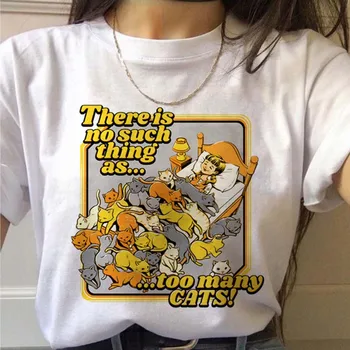 Armas Kass Cartoon Naiste Tshirt Esteetiline Grunge Graafiline Naiste T-särk Naljakas Anime Harajuku Ullzang Suvel Top Lühike Varrukas