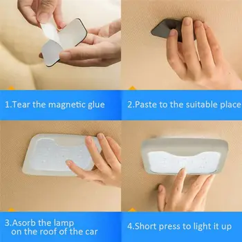 Auto Magnet Katusele Kerge Laadimine USB Tagumine Rida LED Auto Interjööri Lugemine Lamp Pagasiruumi Kodus Auto Lakke Lugemine Kerge