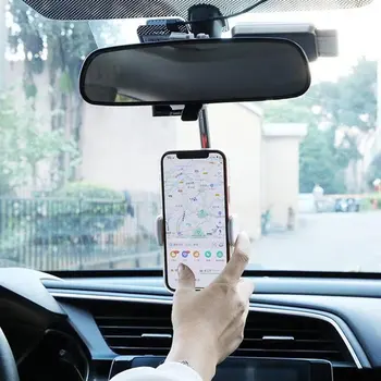 Auto Rearview Mirror Mount Telefoni Omanikud Must Pööratav Reguleeritav Mobiiltelefoni Stand Istme GPS-Vabad Nutitelefoni Auto Nagid