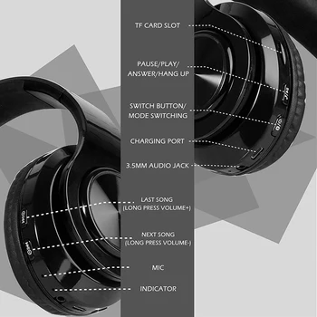 B39 Traadita Kõrvaklappide Bluetooth Stereo Music Headset Värvikas LED Valgusmäng Kõrvaklapid Koos Mikrofoniga Toetada TF Kaardi Mp3 Mängija