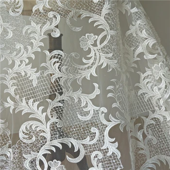 Beaded pits kangas Elevandiluu värvi ainult, kõrge kvaliteediga Rayon tikandid Euroopa disain pulm pits koos helmed & litrid