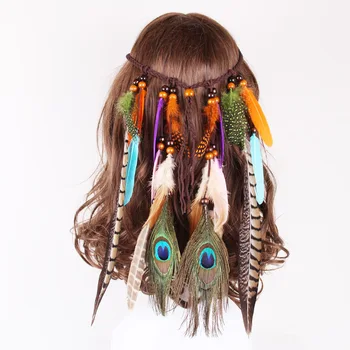 Bohemian Stiil India Sulg Peapael Headdress Juuksed Trossi Peakatet Tribal Hipi Käsitöö Juuste Aksessuaarid Naistele 39