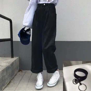 Boyfriend Jeans Naiste Suvel Denim Tahke Kõrge Vöökoht Lahti Vabaaja Sirge Korea Streetwear Lady Pükste Vintage Haaremi Pikk Pant