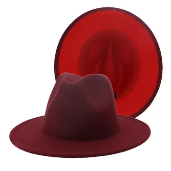 Bulk hind Fedora müts segatud värvid, Jazz, mütsid kauboi müts naistele talvel meeste ühise põllumajanduspoliitika punane ja must vill pallija müts hulgimüük