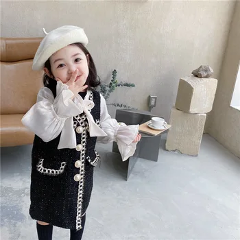 Casual Girls Kids Dress Spring Summer Baby Warm Tops Bottoming Children Clothes Special Occasion Long Sleeve