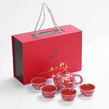 Chinea Kung Fu 5tk Tee Komplekti Keraamiline Kaasaskantav Portselan Teenuse Gaiwan Tee Tassi Tee Tseremoonia Teekann Koos kinkekarbis